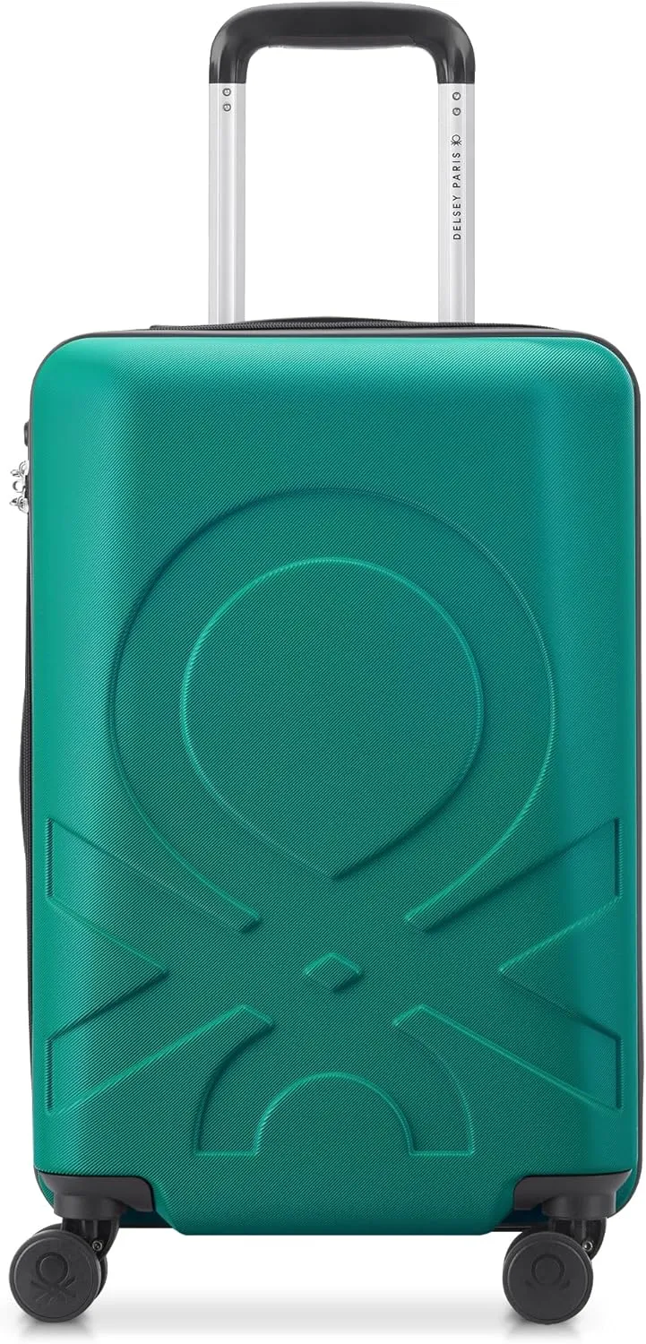 United Colors of Benetton Fabrica Hardside Luggage with Spinner Wheels, Green, Carry-On 19 Inch