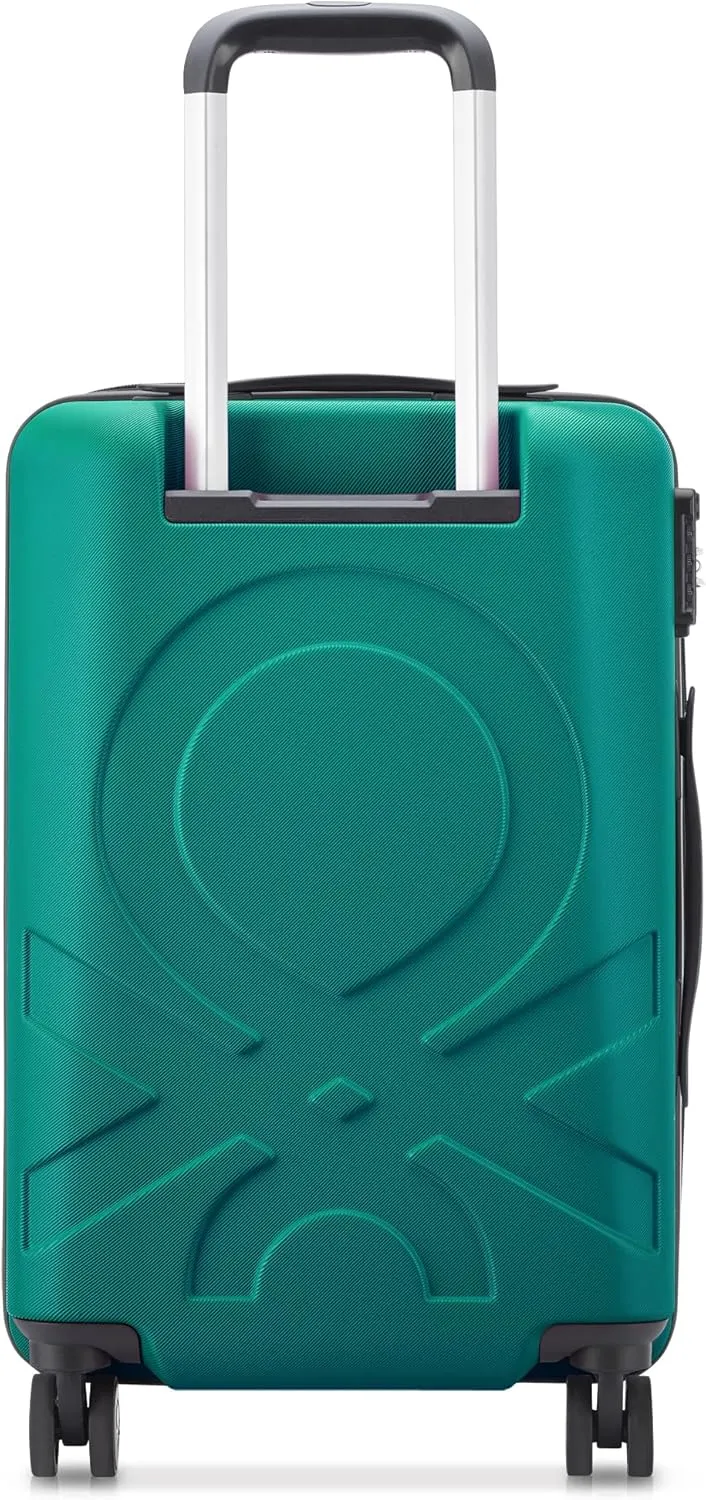 United Colors of Benetton Fabrica Hardside Luggage with Spinner Wheels, Green, Carry-On 19 Inch