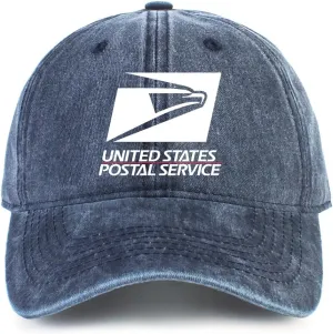 US Postal Baseball Cap Washed Vintage Hat Adjustable Dad Hats