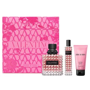 Valentino Born in Roma Donna Gift Set (Parfum 3.4 Fl oz   Body wash 2.5 fl oz   0.5 Fl oz)