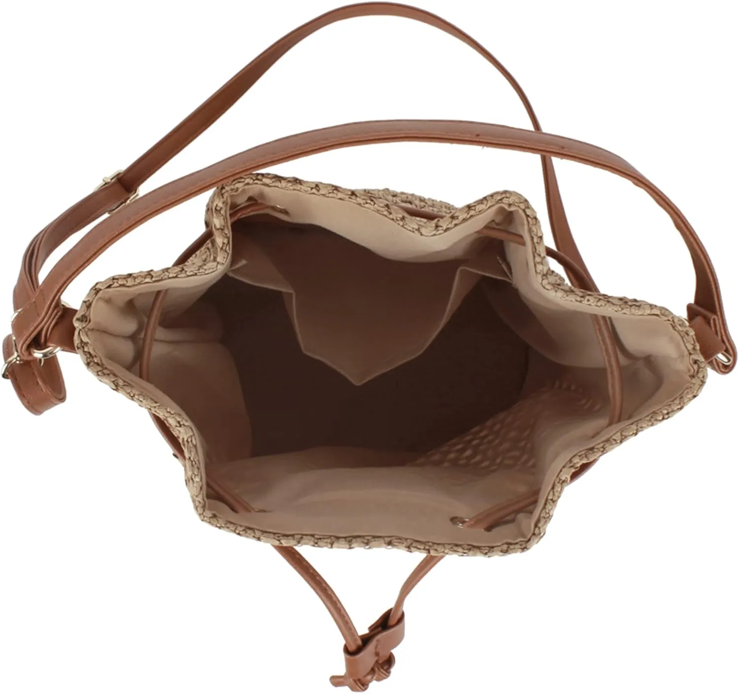 Van Caro Handwoven Cotton Straw Shoulder Bag Crochet Tassel Beach Bohemian Purse for Women