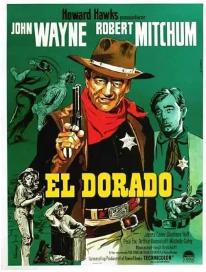 VANCOSTAR El Dorado Movie John Wayne Robert Mitchum James Caan Film Wall Art Print for Theater Movie Night Room Decor 18x24 Poster