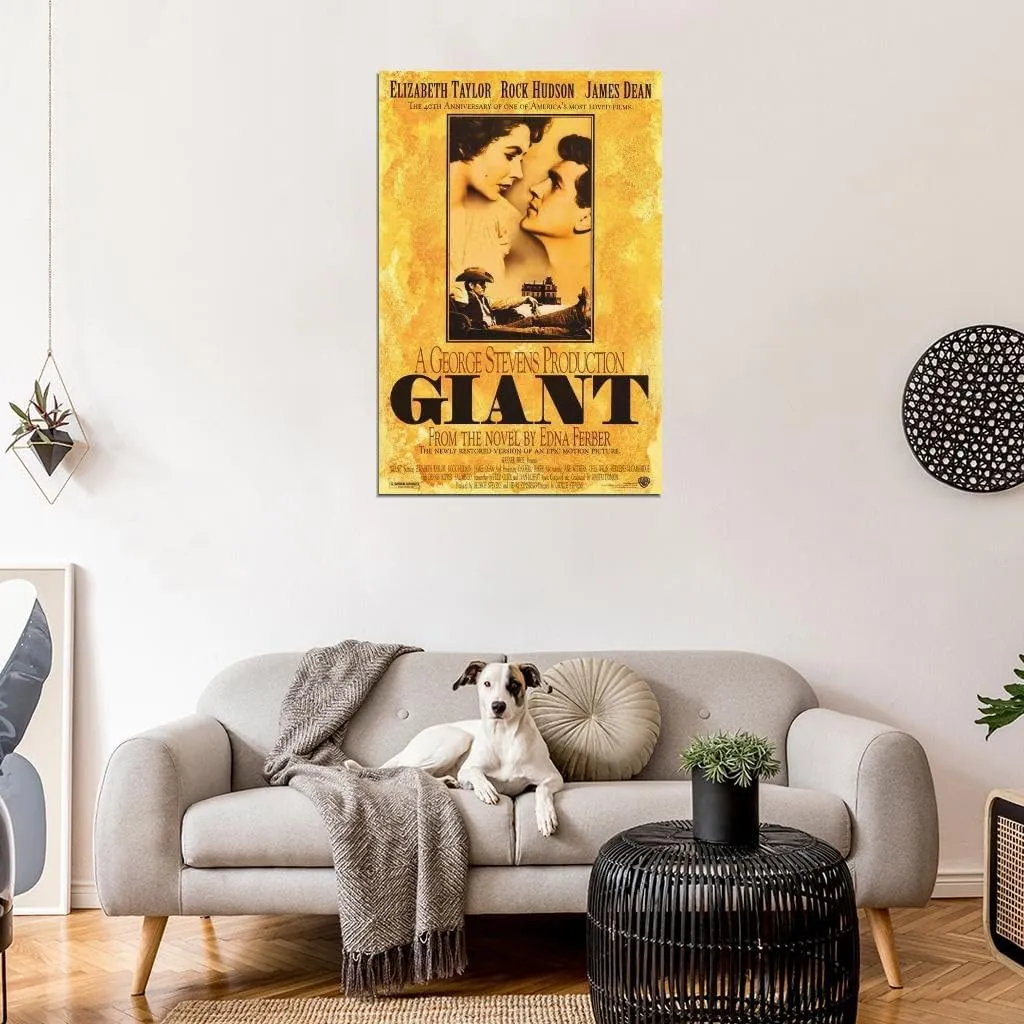 VANCOSTAR Giant Movie Elizabeth Taylor Rock Hudson James Dean Film Wall Art Print for Theater Movie Night Room Decor 18x24 Poster