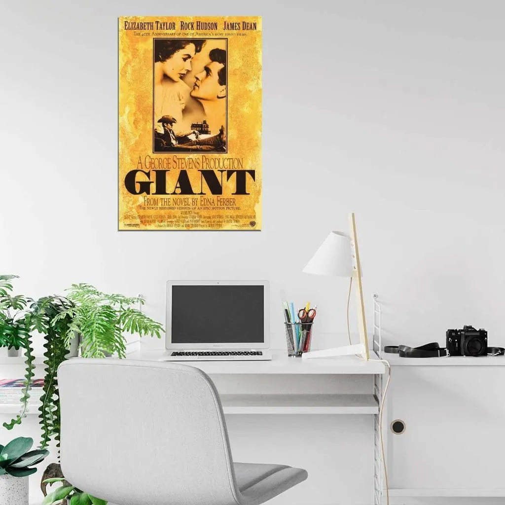 VANCOSTAR Giant Movie Elizabeth Taylor Rock Hudson James Dean Film Wall Art Print for Theater Movie Night Room Decor 18x24 Poster