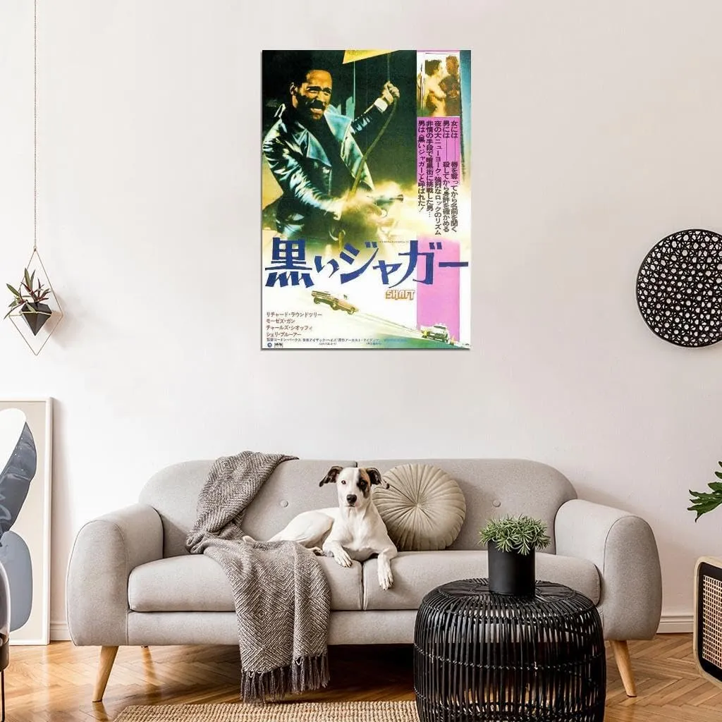 VANCOSTAR Shaft Movie Richard Roundtree Moses Gunn Japanese Film Wall Art Print for Theater Movie Night Room Decor 18x24 Poster