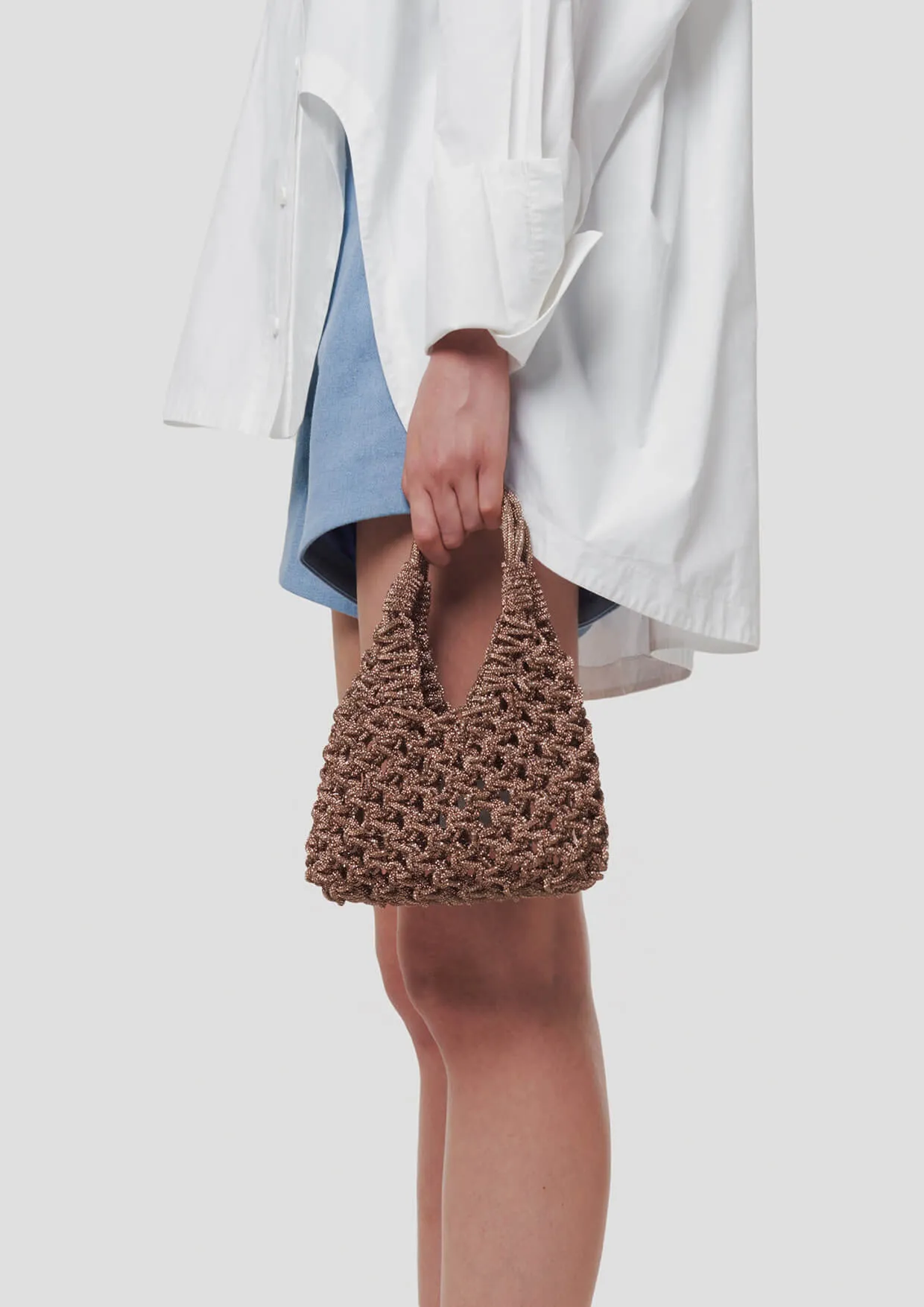Vannifique Crystal-Studded Woven Handbag