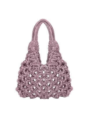 Vannifique Mini Crystal-Studded Woven Handbag