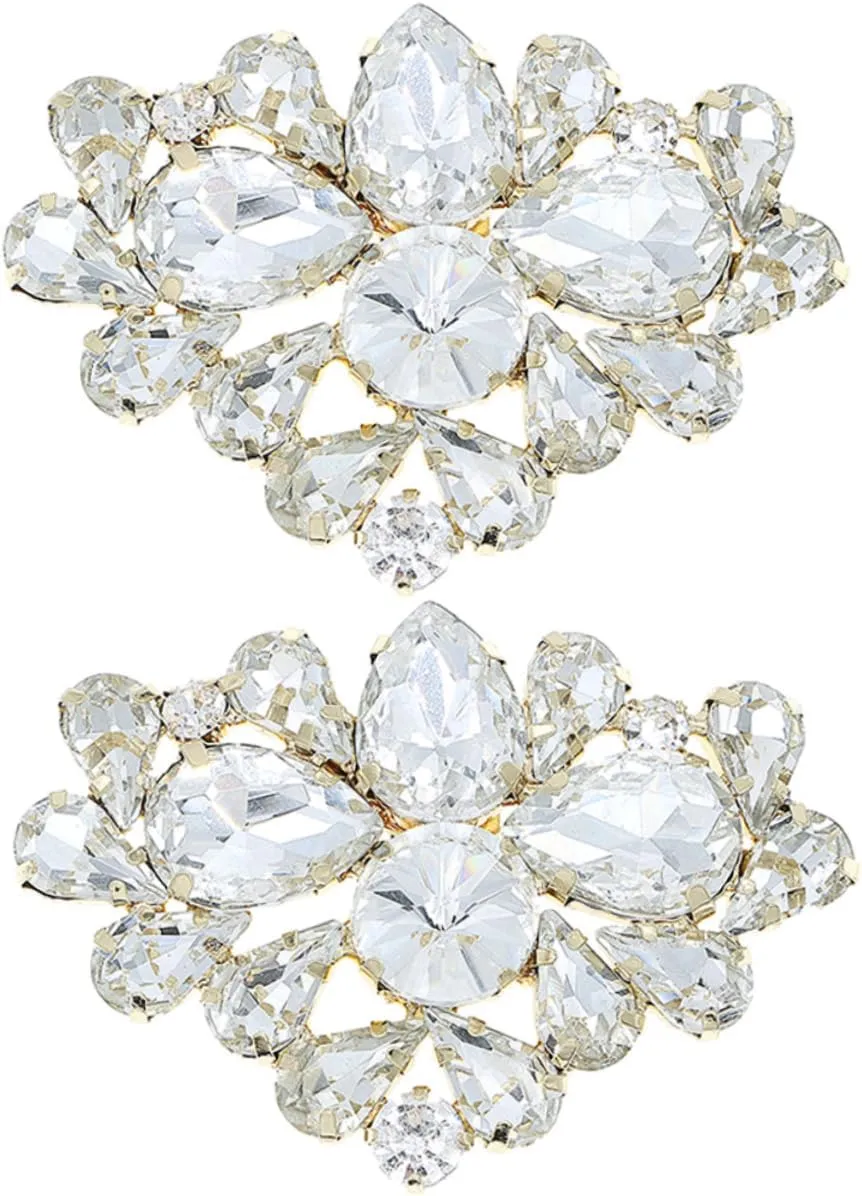 VANZACK 2Pcs Bridal Shoe Clips Crystal Buckle Embellishments for Weddings Parties Special Occasions Exquisite Shoe Charms for Elegant Footwear Decor