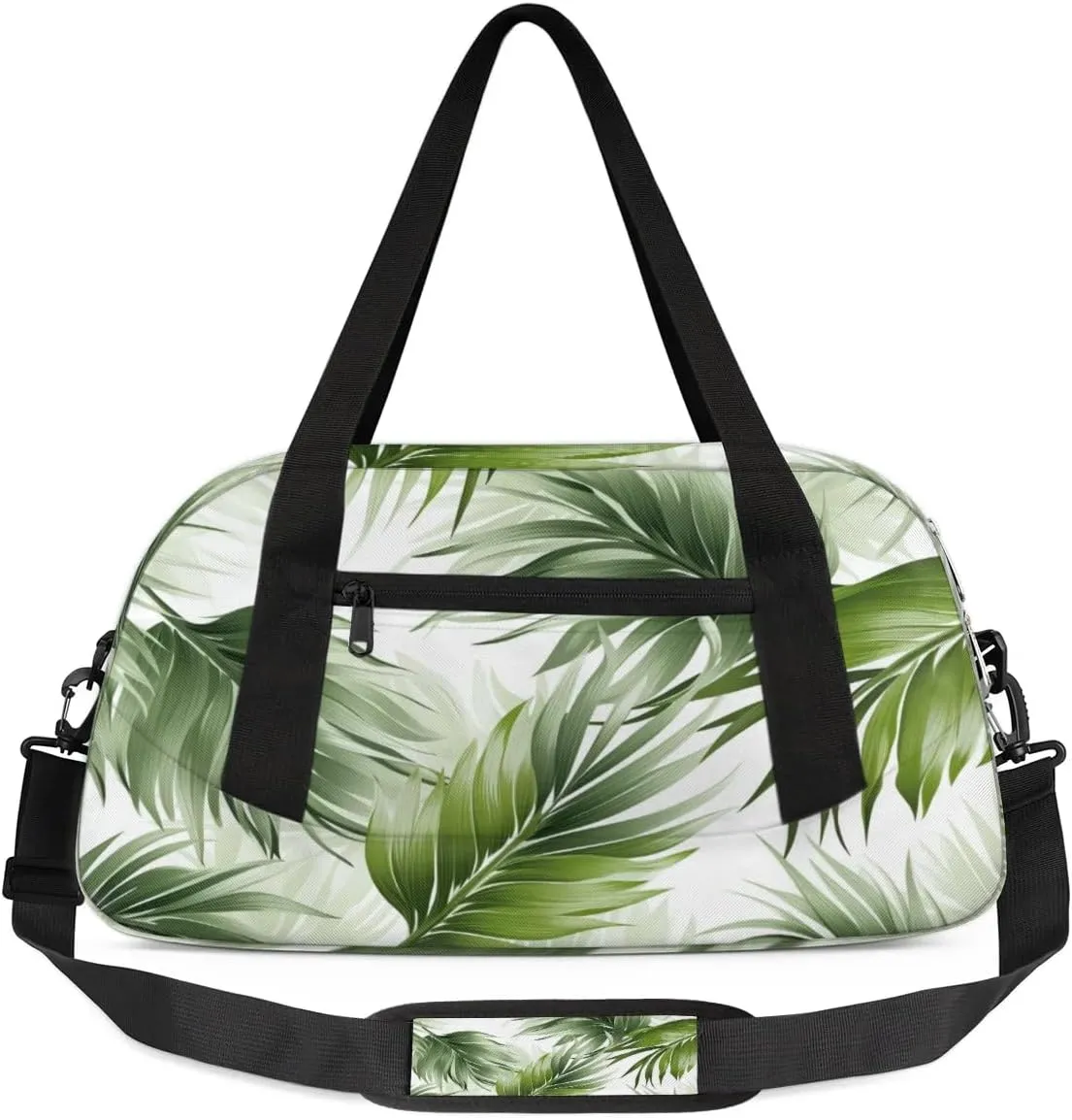 Vegetative Leaf Waterproof Sports Gym Bag Portable Dance Gymnastics Work Out Bag Lightweight Travel Duffel Bag Overnight Weekender Bag