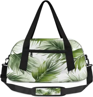 Vegetative Leaf Waterproof Sports Gym Bag Portable Dance Gymnastics Work Out Bag Lightweight Travel Duffel Bag Overnight Weekender Bag
