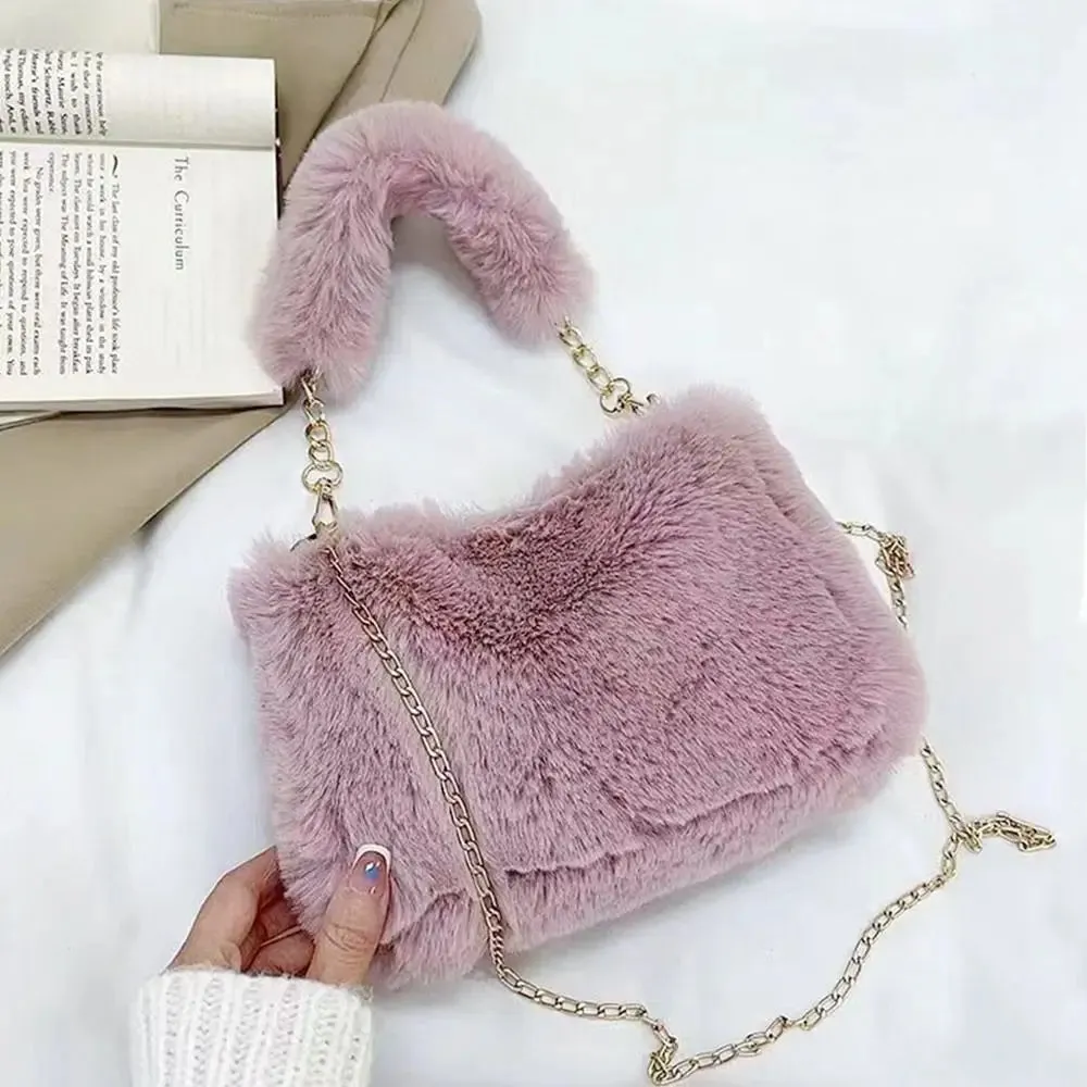 Veloria™ Fluffy Plush Shoulder Bag