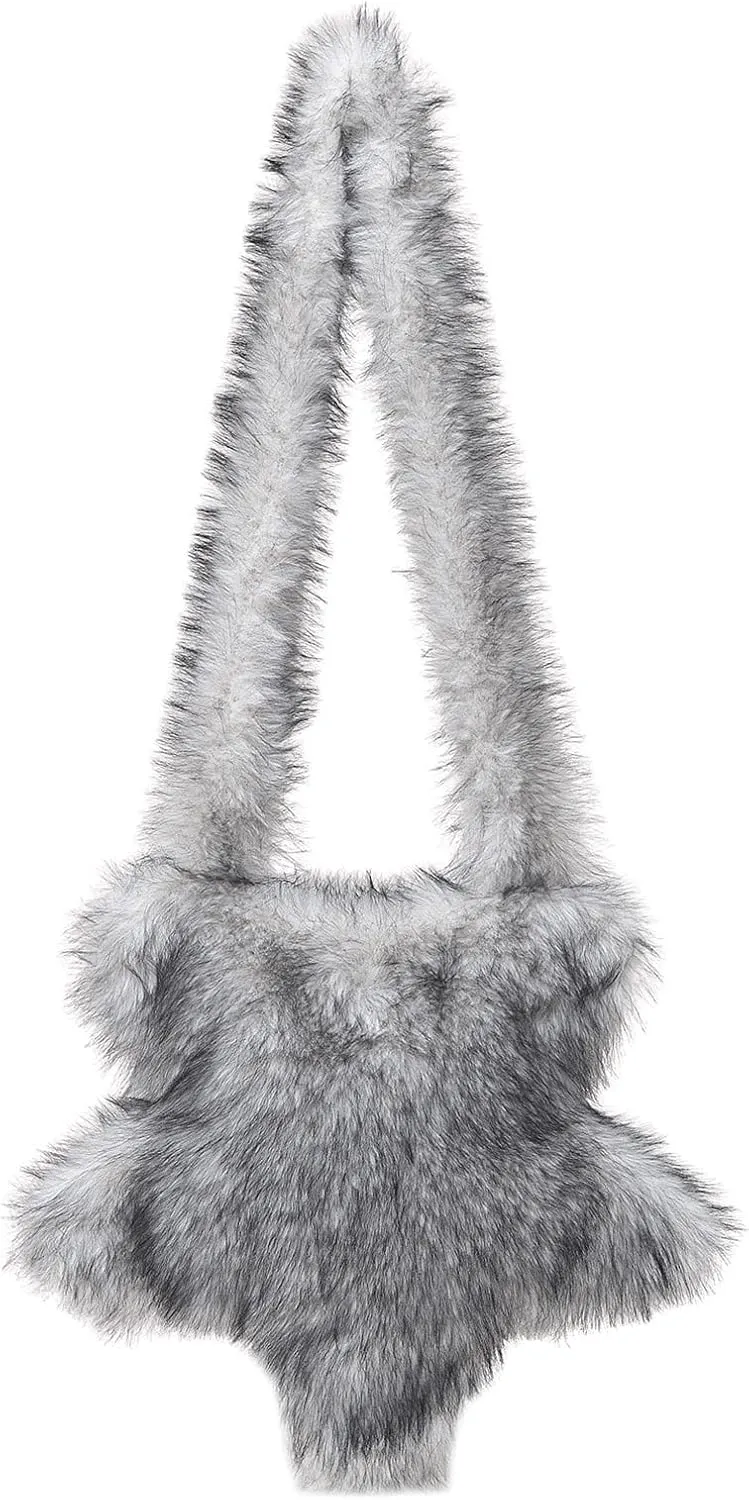 Verdusa Women's Fuzzy Crossbody Tote Bags Furry Shoulder Bag Purse Handbag