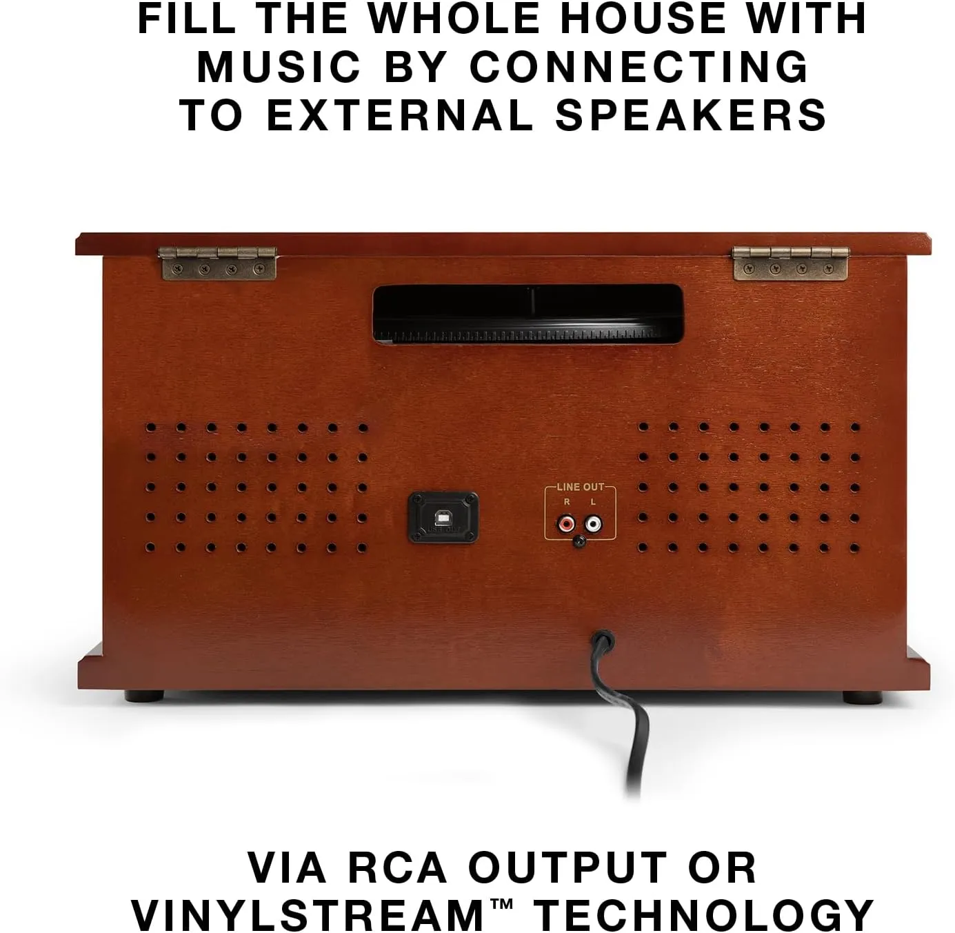 Victrola Navigator 8-in-1 Bluetooth Record Player with Built-in Speakers – 3 Speed, CD Player, Cassette, FM Radio, USB, RCA Out, Headphone Jack, Wireless Music Streaming, Real Wood, Espresso