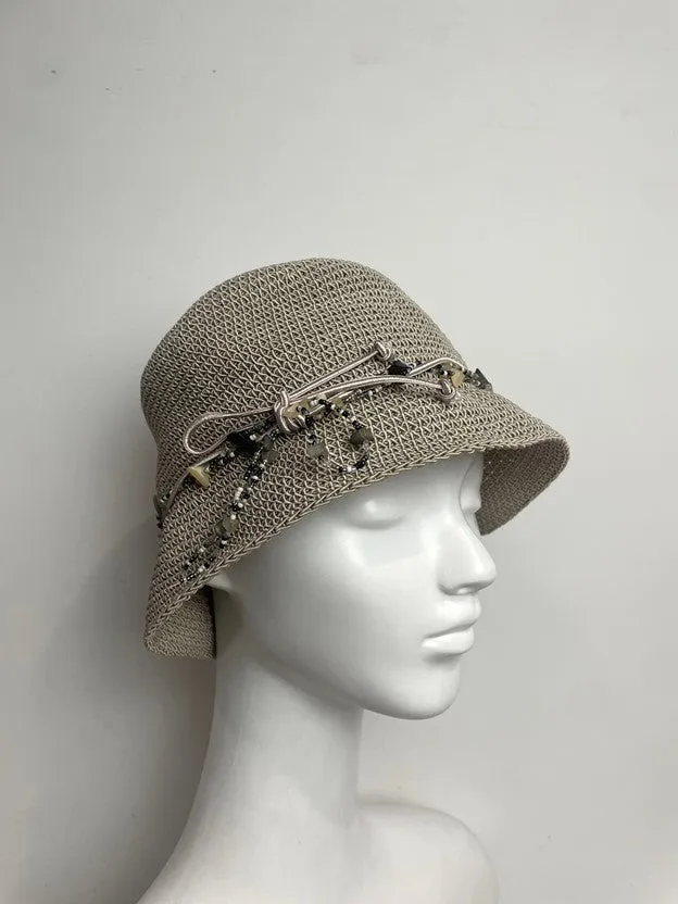Vintage Bohemian Bucket Beaded Squash & Wash Hat