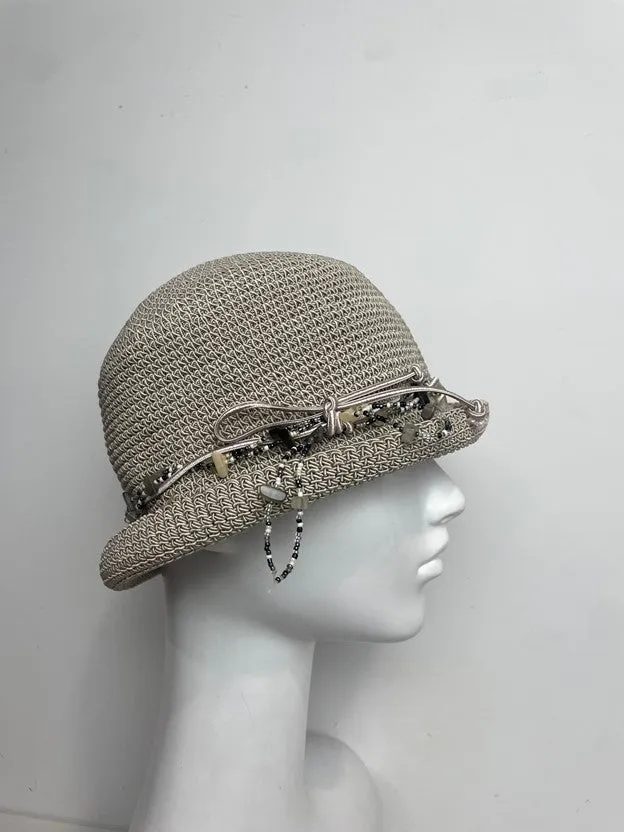Vintage Bohemian Bucket Beaded Squash & Wash Hat