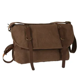 Vintage Canvas Explorer Shoulder Bag With Leather Accents