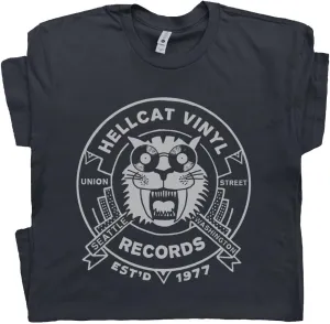 Vintage Record Store T Shirt Seattle Cool Vinyl Album Graphic Tee for Mens Womens Player Retro Unique DJ Punk Rock Band