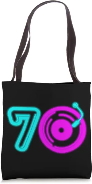 Vintage Retro 70s Music Record Vinyl Jukebox Phonograph Gift Tote Bag