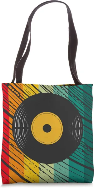 Vintage Vinyl Record Phonograph Art LP Music Retro Vinyl Tote Bag