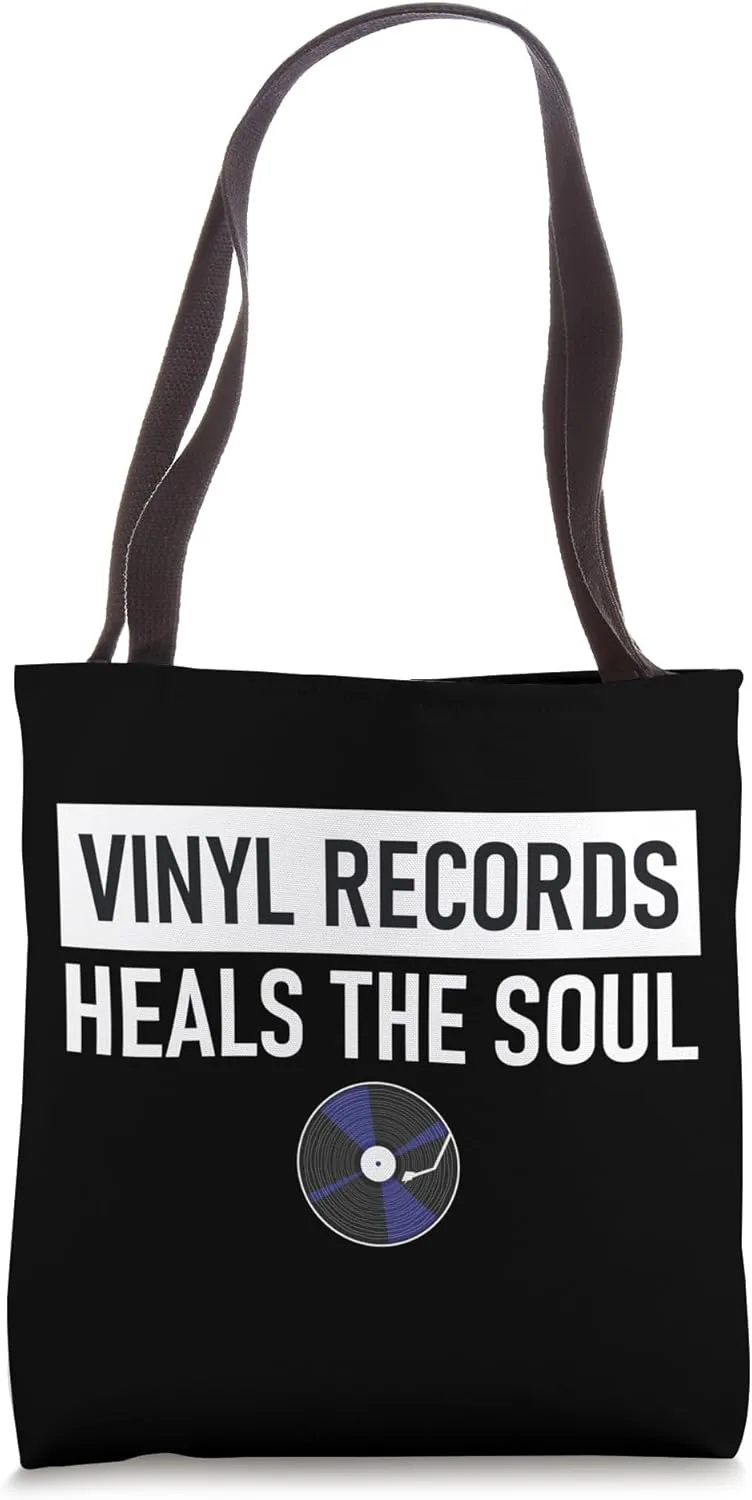 Vinyl Records Heals The Soul Tote Bag
