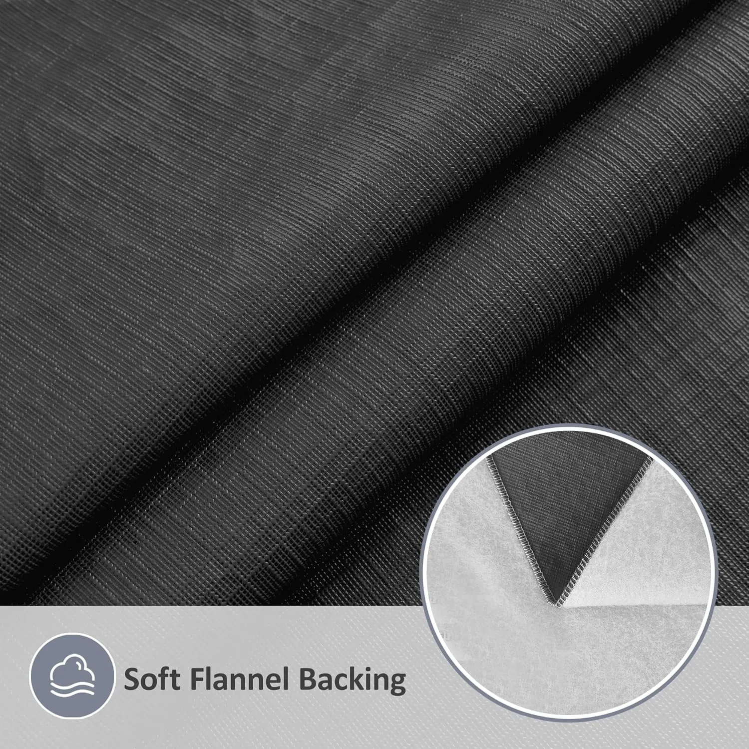 Vinyl Tablecloth with Flannel Backing-6 Pack Black 60x84 Inch Waterproof PEVA Table Cloth Outdoor Plastic Table Sheets-Wipeable Spillproof Oilcloth Covers for Picnic Party Camping Dining