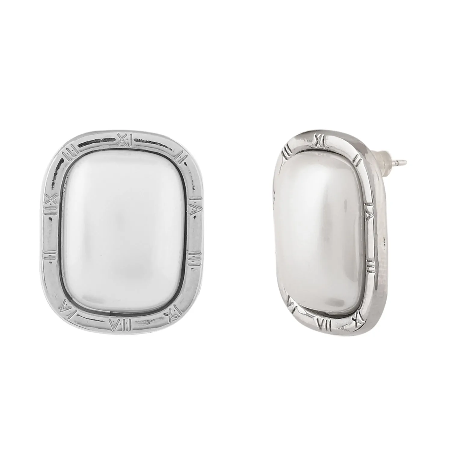 Voyage White Glam Stud Earrings