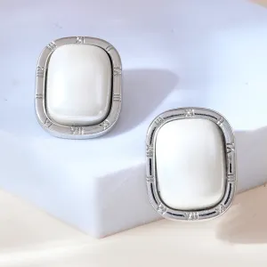 Voyage White Glam Stud Earrings