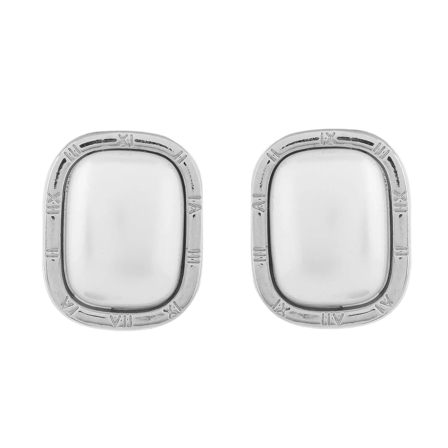 Voyage White Glam Stud Earrings