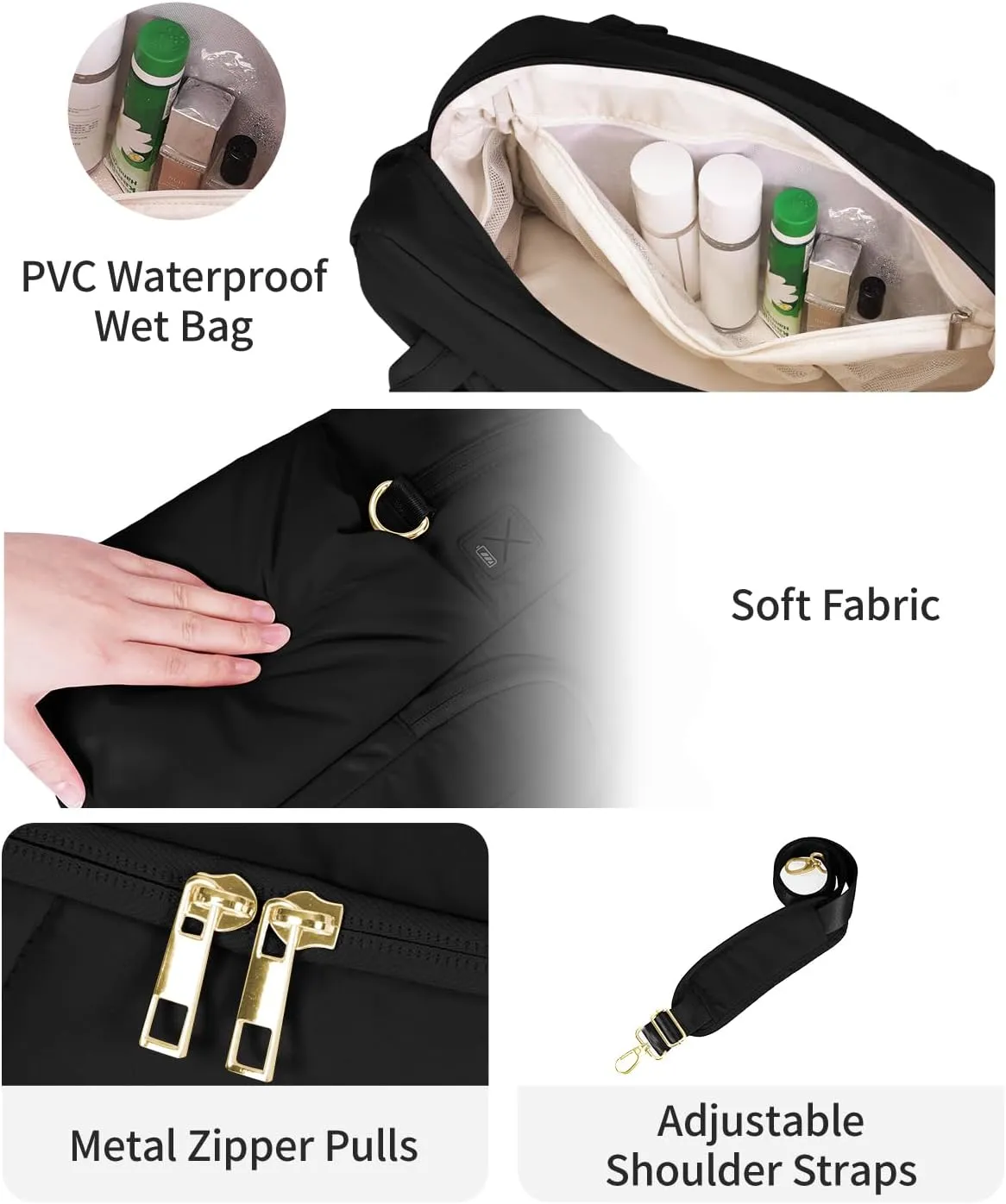 Wandering Nature 17x13x8 Personal Item Bag, Puffer Small Duffle bag for Travel with 14'' Laptop Compartment & Wet Pocket, Lightweight Carry on Weekender Duffle, Wave pattern