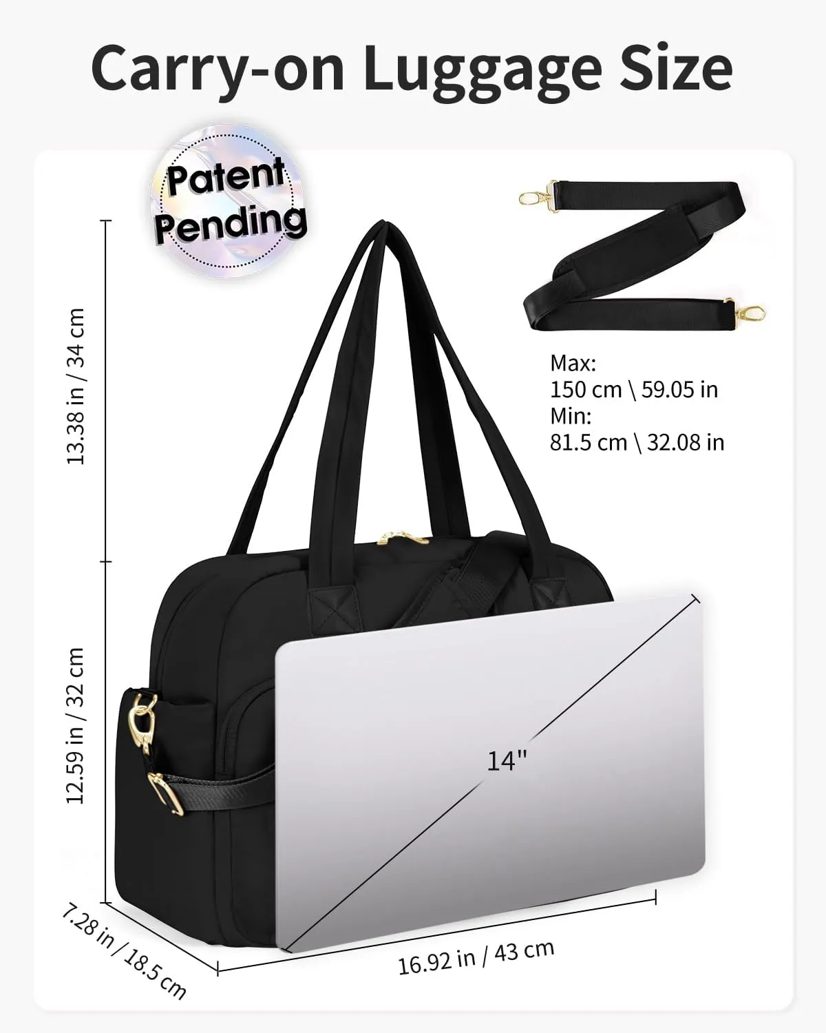 Wandering Nature 17x13x8 Personal Item Bag, Puffer Small Duffle bag for Travel with 14'' Laptop Compartment & Wet Pocket, Lightweight Carry on Weekender Duffle, Wave pattern