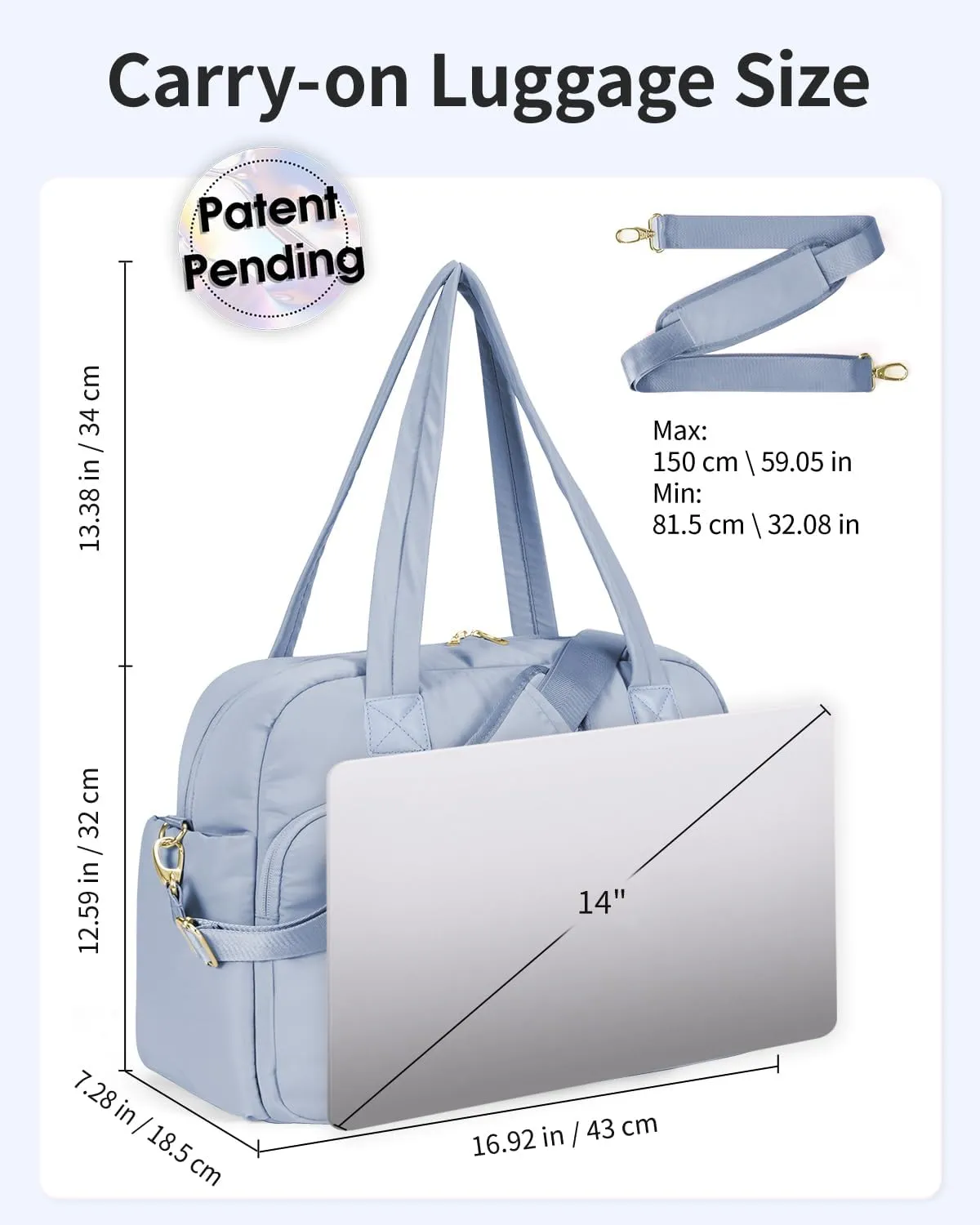 Wandering Nature for Spirit Airlines Personal Item Bag 18x14x8, Puffer Small Duffle bag for Travel with 14'' Laptop Compartment & Wet Pocket, Lightweight Carry on Weekender Duffle, Gourd Pattern