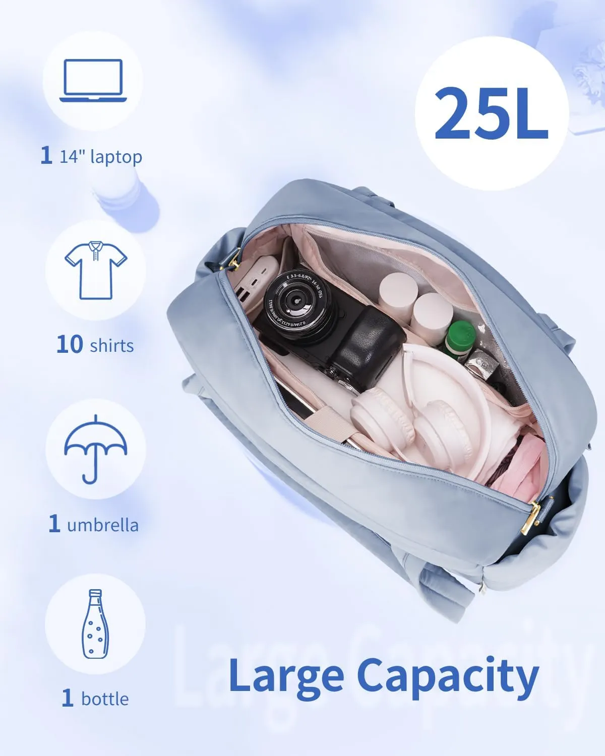 Wandering Nature for Spirit Airlines Personal Item Bag 18x14x8, Puffer Small Duffle bag for Travel with 14'' Laptop Compartment & Wet Pocket, Lightweight Carry on Weekender Duffle, Gourd Pattern