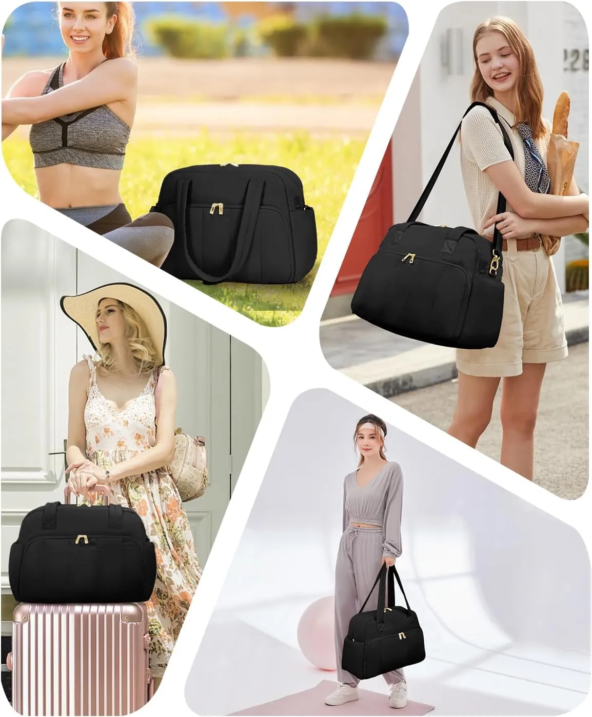 Wandering Nature for Spirit Airlines Personal Item Bag 18x14x8, Puffer Small Duffle bag for Travel with 14'' Laptop Compartment & Wet Pocket, Lightweight Carry on Weekender Duffle, Wave pattern