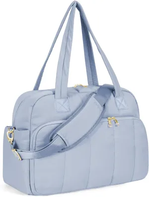 Wandering Nature for Spirit Airlines Personal Item Bag 18x14x8, Puffer Small Duffle bag for Travel with 14'' Laptop Compartment & Wet Pocket, Lightweight Carry on Weekender Duffle, Wave pattern