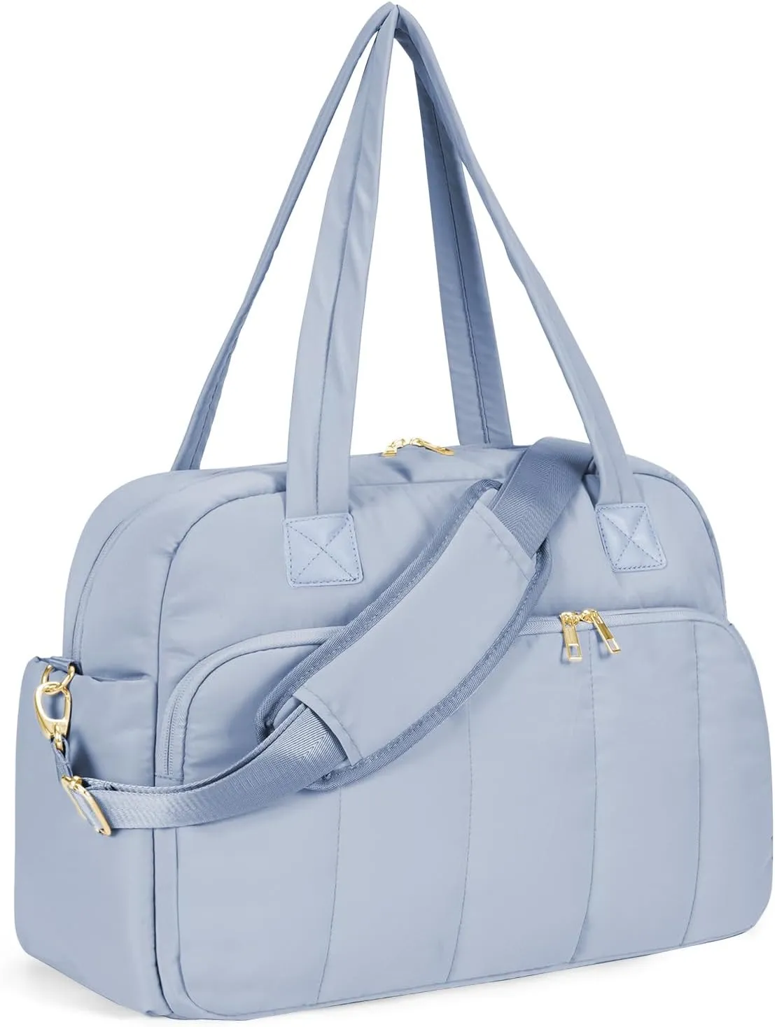 Wandering Nature for Spirit Airlines Personal Item Bag 18x14x8, Puffer Small Duffle bag for Travel with 14'' Laptop Compartment & Wet Pocket, Lightweight Carry on Weekender Duffle, Wave pattern