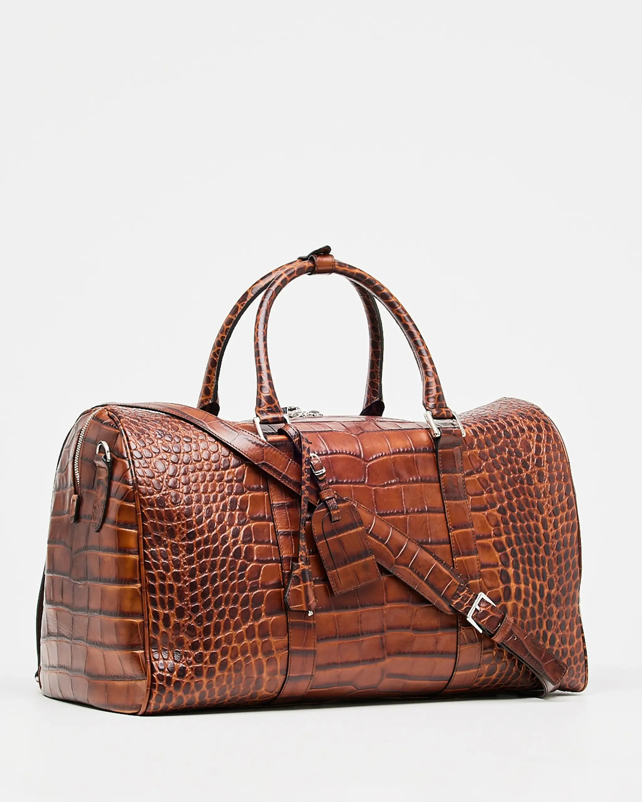 Weekend Bag Brown Croco | Travel Bag