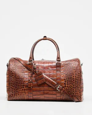 Weekend Bag Brown Croco | Travel Bag