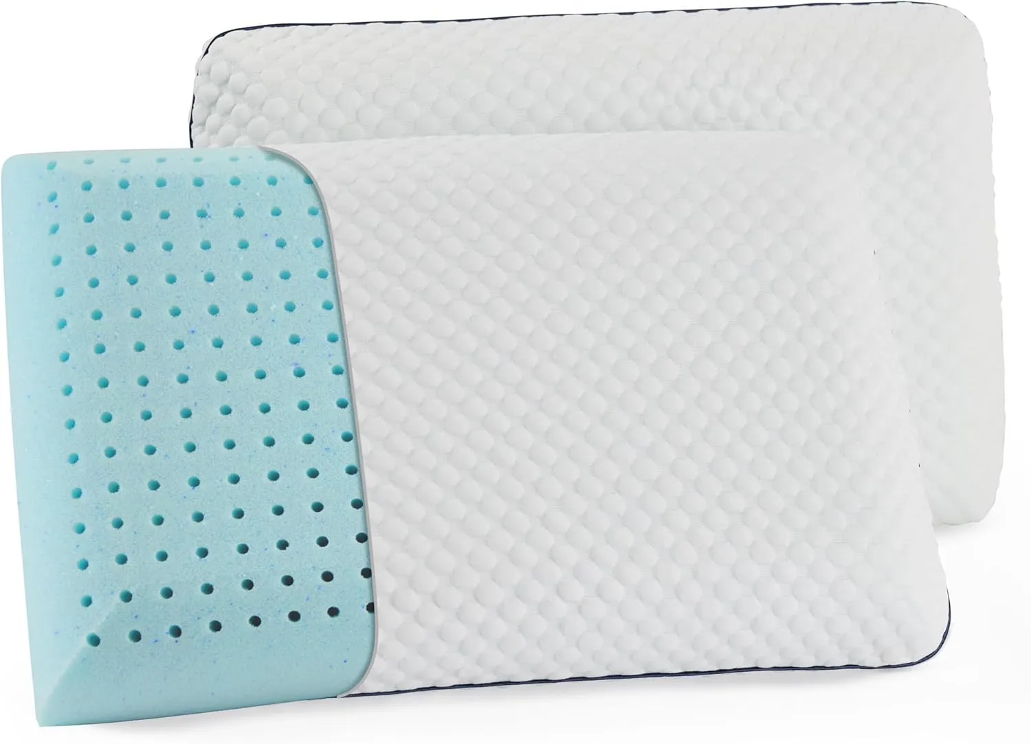 WEEKENDER Gel Memory Foam Pillow - Standard Size - 2-Pack - Medium Plush Feel - Neck & Shoulder Support - For Back, Side, & Stomach Sleepers - Home, Hotel, & Hospital Essentials