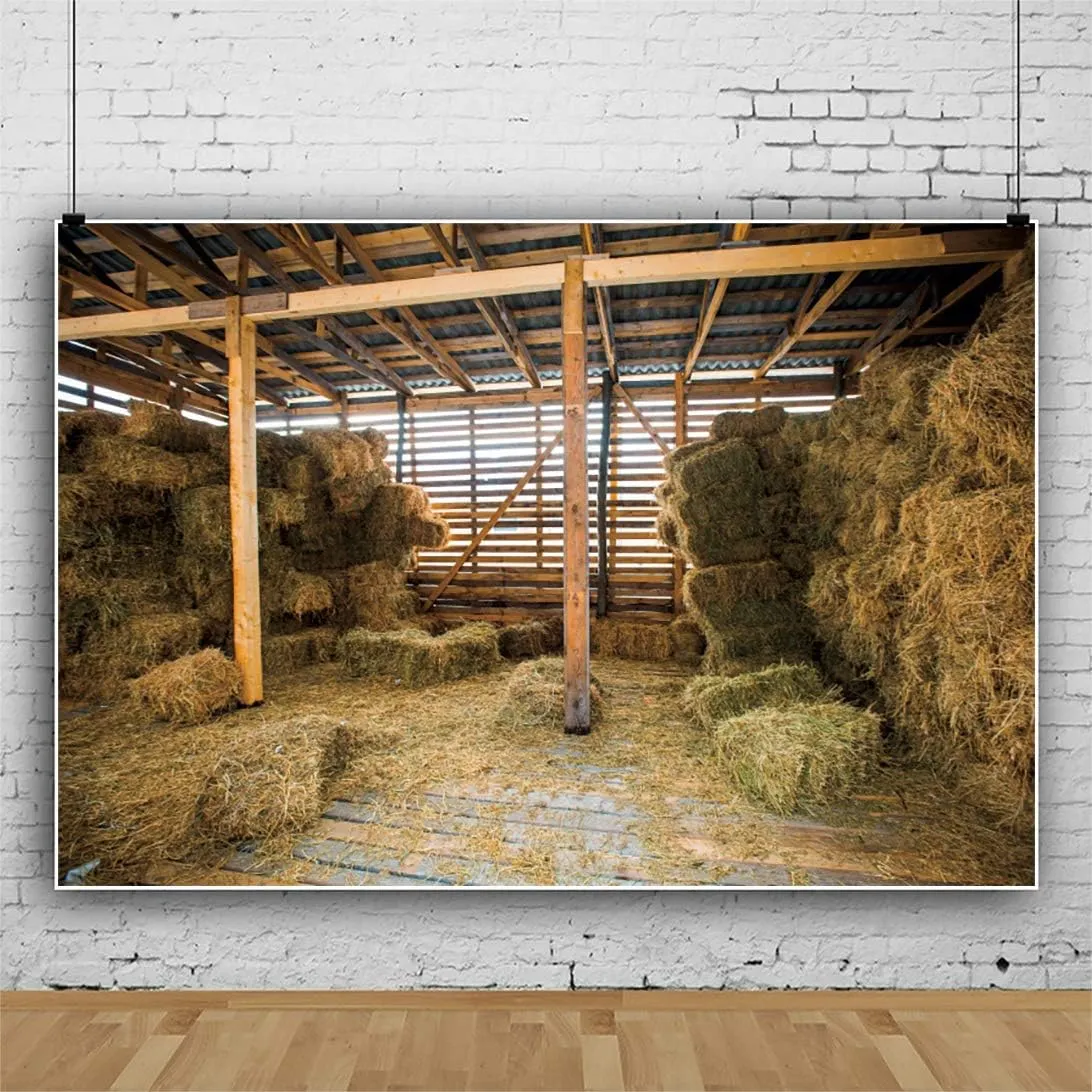 Western Barn Backdrop for Photography Western Cowboy Farm Barn Photo Backdrop 10x8ft Haystacks Farmhouse Background Retro Wooden Shed Backdrop West Cowboy Party Backdrops Kids Adult Props