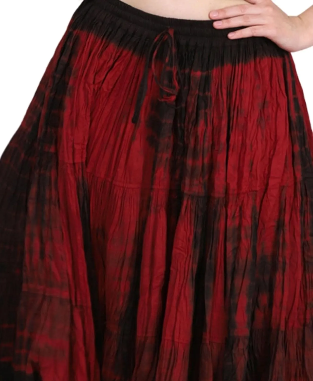 Wevez Women's 25 Yard Casual High Waist Long Maxi Skirt with Elastic Waistband Flared Cotton Skirts for Women