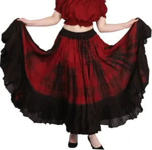 Wevez Women's 25 Yard Casual High Waist Long Maxi Skirt with Elastic Waistband Flared Cotton Skirts for Women