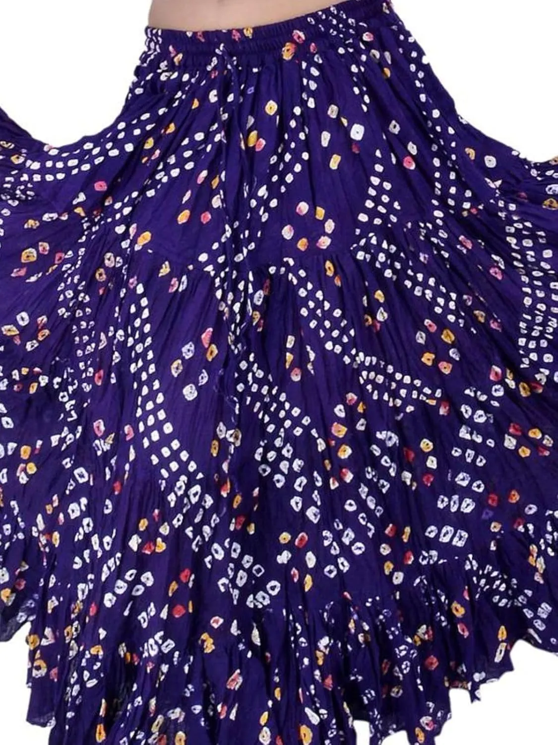 Wevez Women’s 25 Yard Polka Dot Pleated Belly Dance Jaipur Leopard Print Skirt