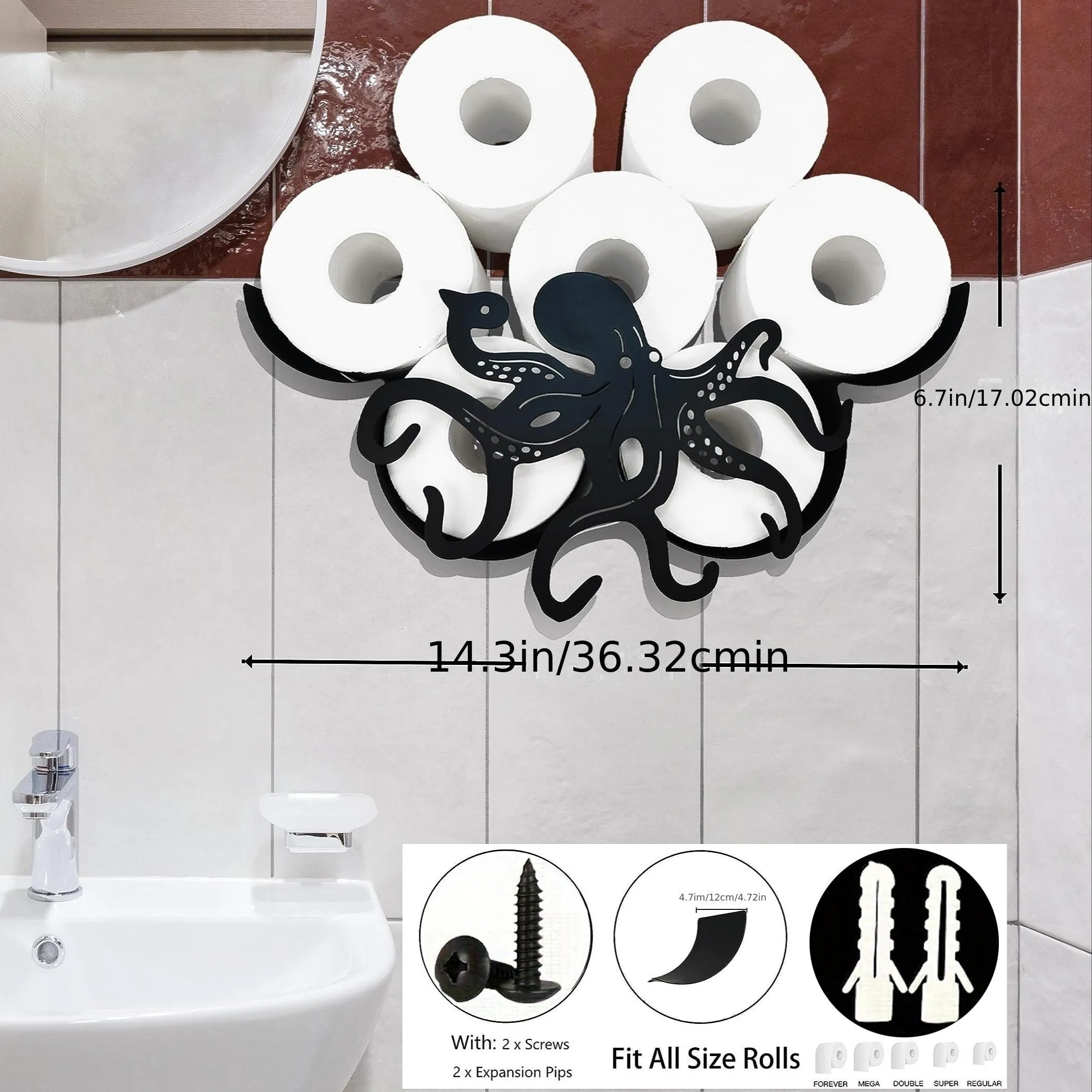 Whimsical Octopus Toilet Paper Holder Rack