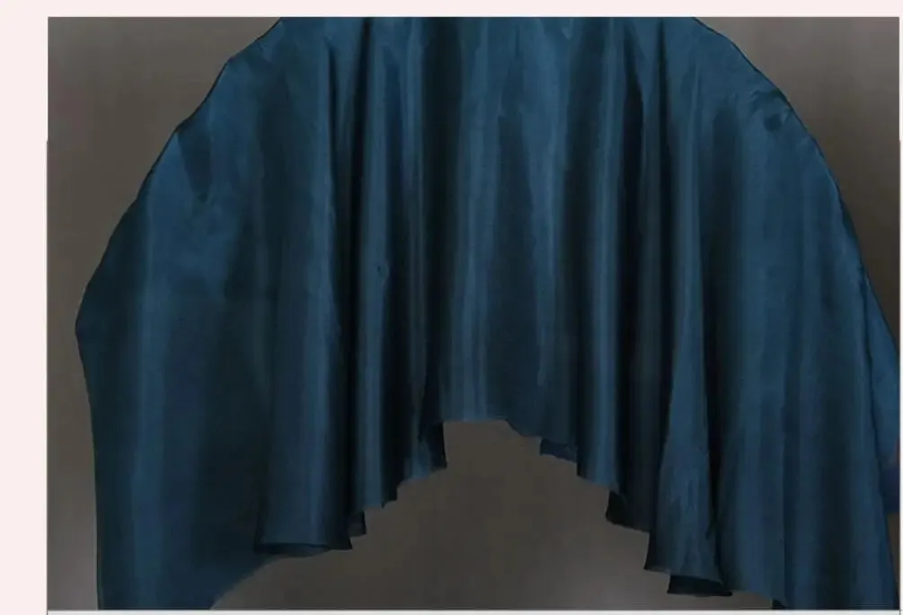 White Navy Blue Gradient Silk Fan Veils 20" Double Layer Prop for Dance & Performance