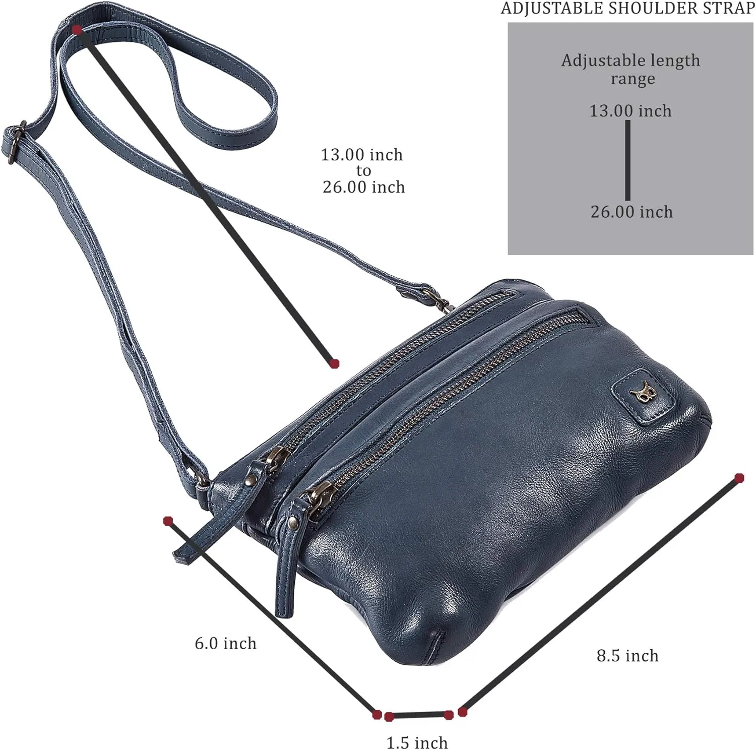 Wise Owl Accessories Small Crossbody Sling Bag Real Leather Purse for Women Crossover Trendy Shoulder Handbag