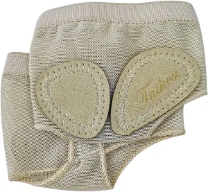 Women Lyrical Shoes Foot Thong Dance Paw Half Sole Foot Toe Undies (Black&Nude)