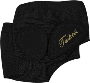 Women Lyrical Shoes Foot Thong Dance Paw Half Sole Foot Toe Undies (Black&Nude)
