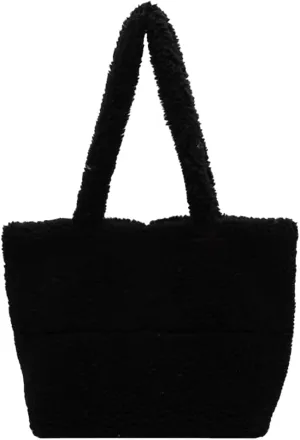 Women Plush Tote Bag Fluffy Underarm Bag Large Capacity Hobo Bag Solid Color Handbag for Work Travel Shopping