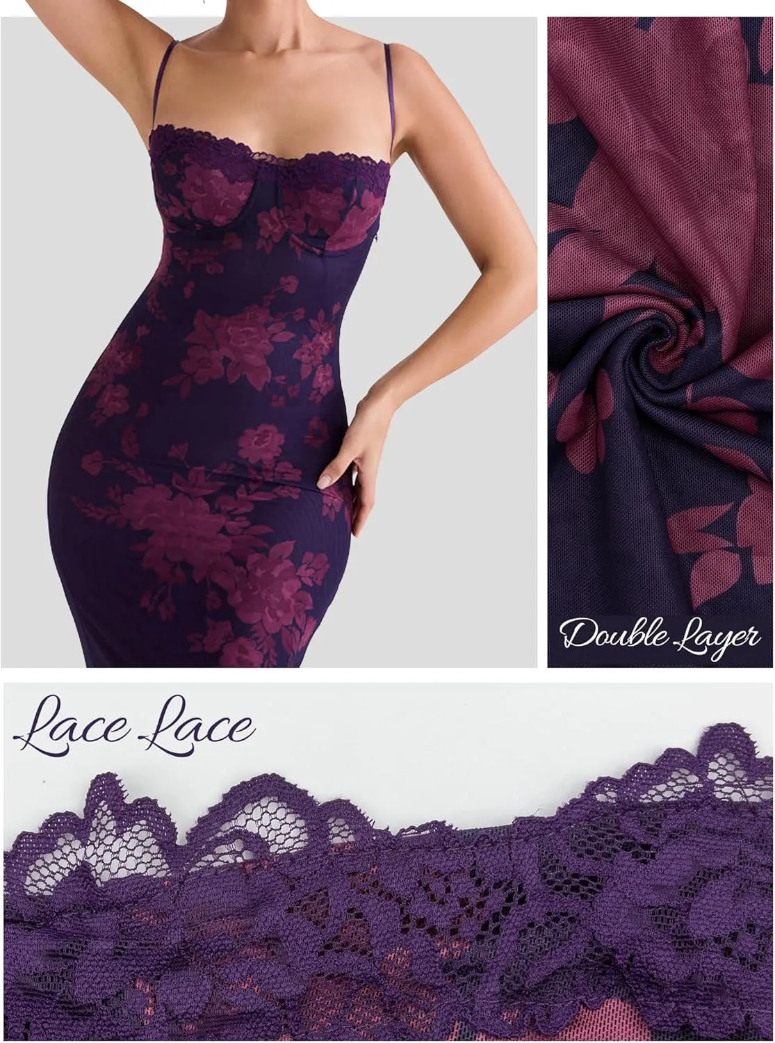 Women Sexy Backless Satin Maxi Dresses Spaghetti Strap Floral Print Dresses Slim Fit Elegant Night Party Outfits