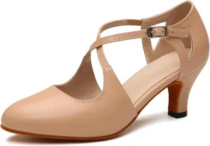 Women's Ballroom Dance Shoes Character Shoes Latin Salsa Closed Toe Dance Heels